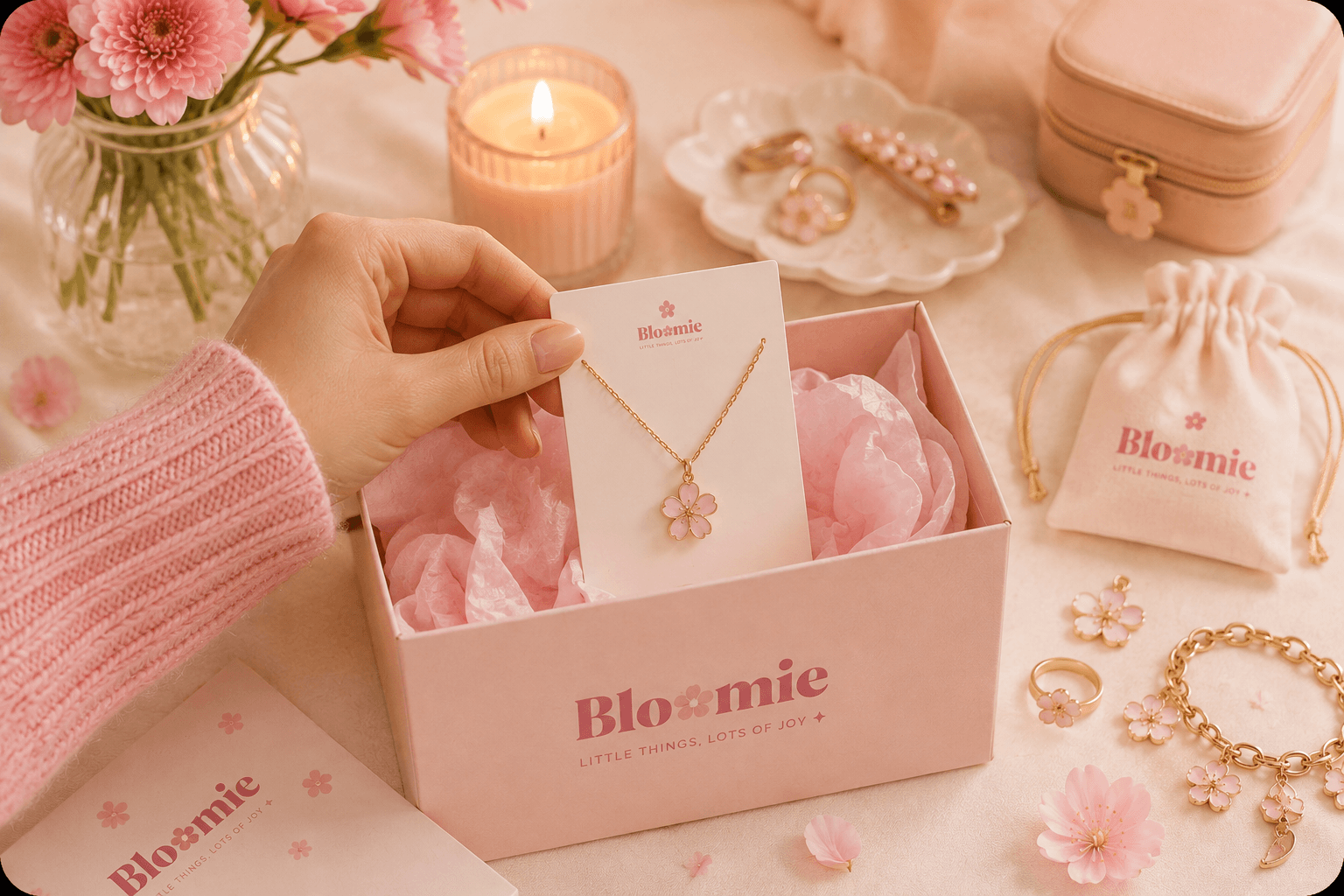 Curaduría Bloomie — unboxing elegido a mano